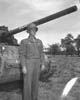 219. Gen. Dager in front of tank.