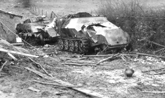 446. German halftrack destroyed by the 11th AD.